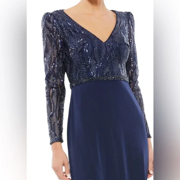 NWT Mac Duggal Embellished Long Sleeve Bodice Column Dress Size 4 $498 - Picture 5 of 5